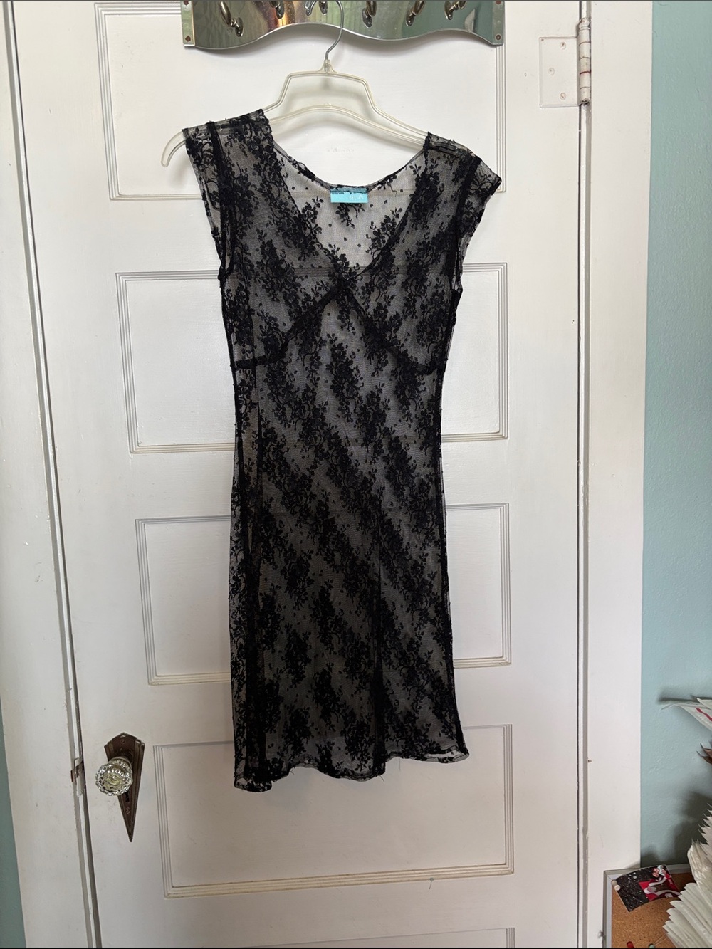 DELiA*s Sheer Black Lace Slip Dress Size XS